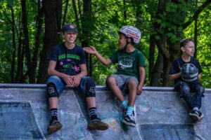 Ekipa BMX School na zajęciach